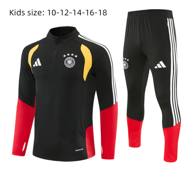 2026 German Black Half-Zip Training Suit Kids Set