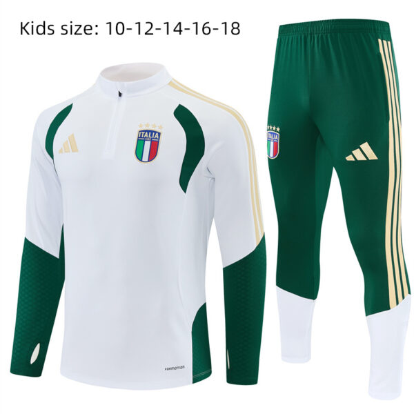 2026 Italian White Half-Zip Training Suit