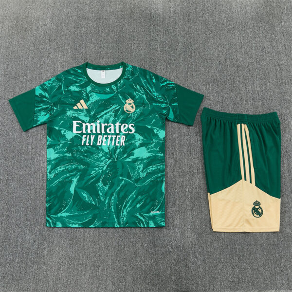 26/27 Real Madrid Green Short-Sleeve Training Kit Kids Set