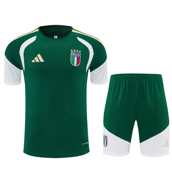 2026 Italy Green Short-Sleeve Training Suit Adult Set