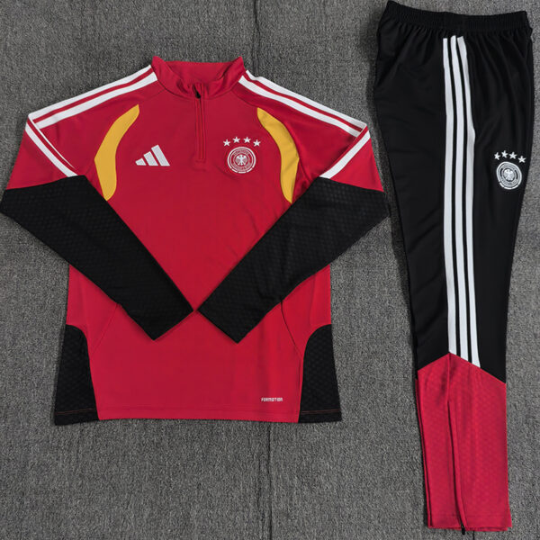 2026 Germany Red Half-Zip Training Suit Kids Set