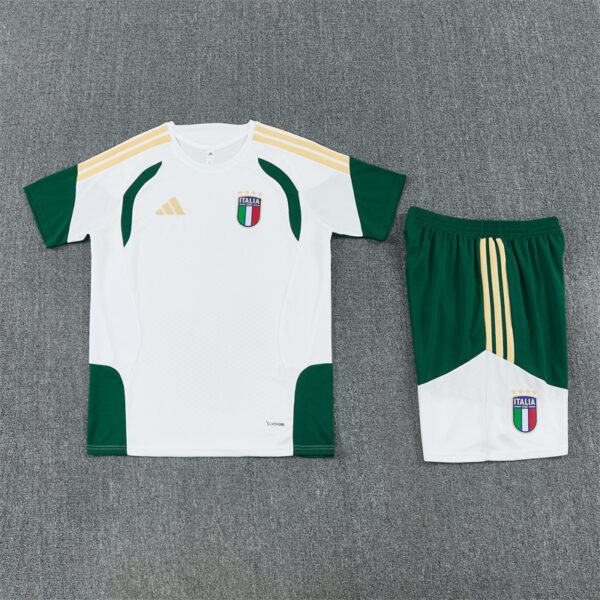 2026 Italy White Short-Sleeve Training Suit Kids Set