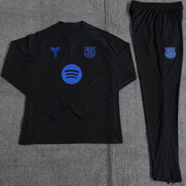 25/26 Barcelona Black Half-Zip Training Suit Kids Set