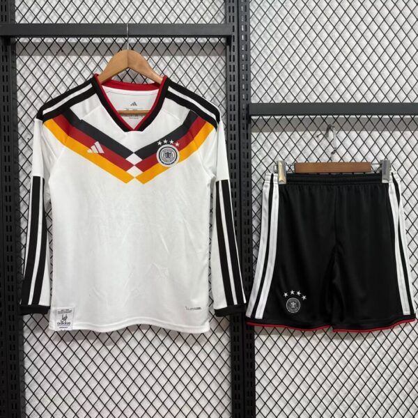 2026 Germany World Cup Home Set Long-Sleeved Suit (Long-Sleeved + Shorts) Kids Set