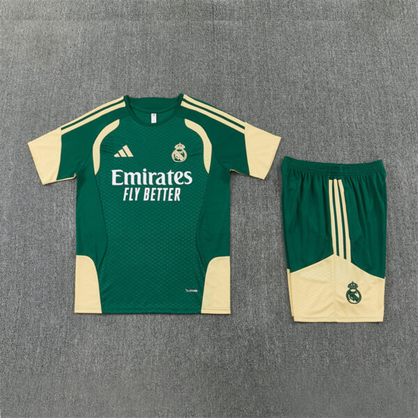 26/27 Real Madrid Green Short-Sleeve Training Kit Kids Set