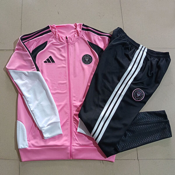 26/27 Inter Miami Pink Long Zip Training Suit Kids Set