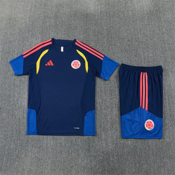 2026 Colombia Navy Blue Short-Sleeve Training Suit Kids Set