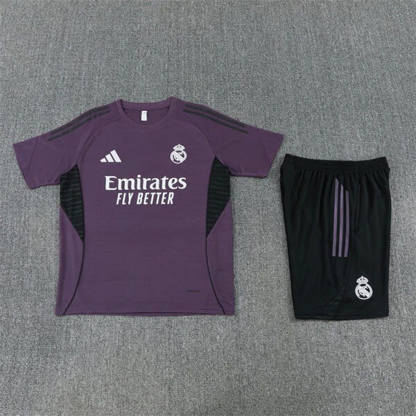 25/26 Real Madrid Purple Short-Sleeve Training Kit Kids Set