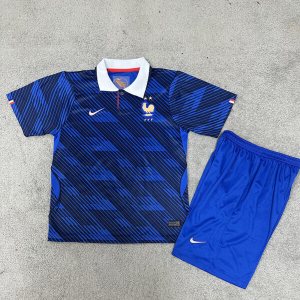 2026 France World Cup Home Kids Set (Blue Shorts)