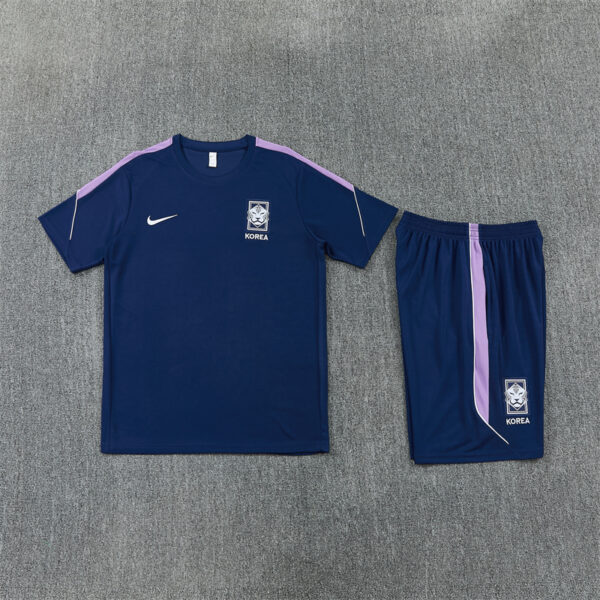 2026 South Korea Royal Blue Short-Sleeve Training Suit Kids Set