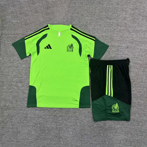 2026 Mexico Green Short-Sleeve Training Suit Kids Set