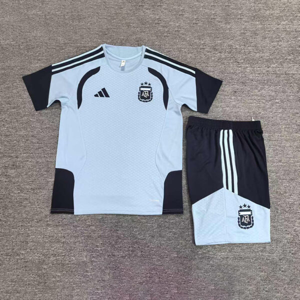 2026 Argentina Light Blue Short-Sleeve Training Suit Kids Set