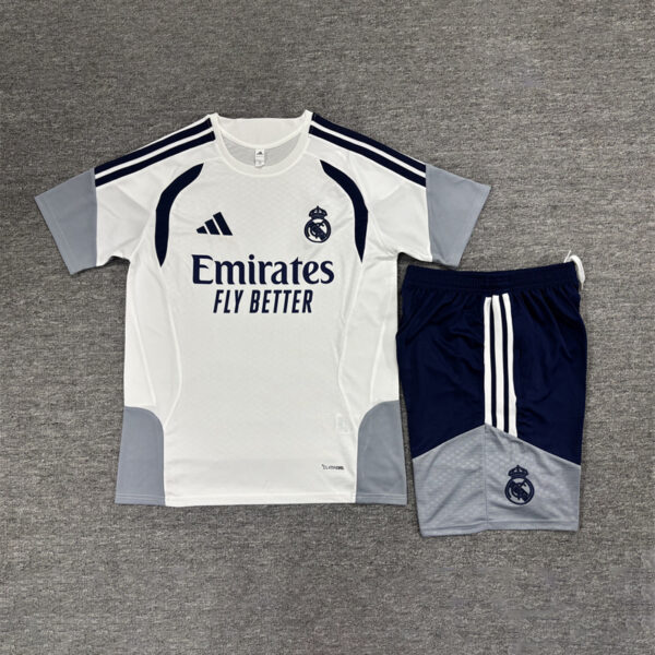 26/27 Real Madrid White Short-Sleeve Training Kit Kids Set