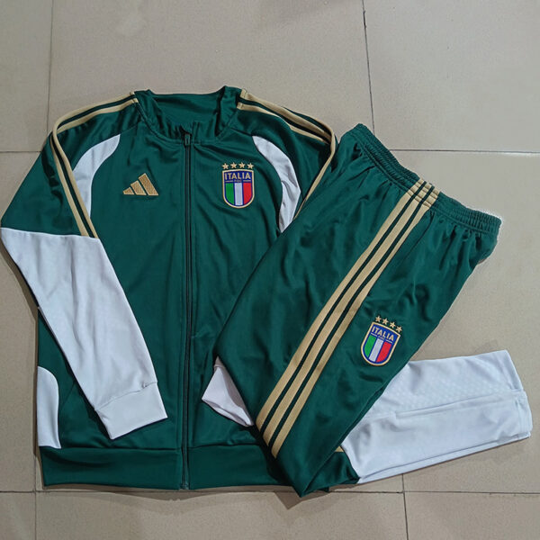 2026 Italy Green Long-Zipper Training Suit
