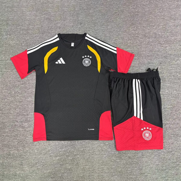 2026 Germany Black Short-Sleeve Training Suit Kids Set